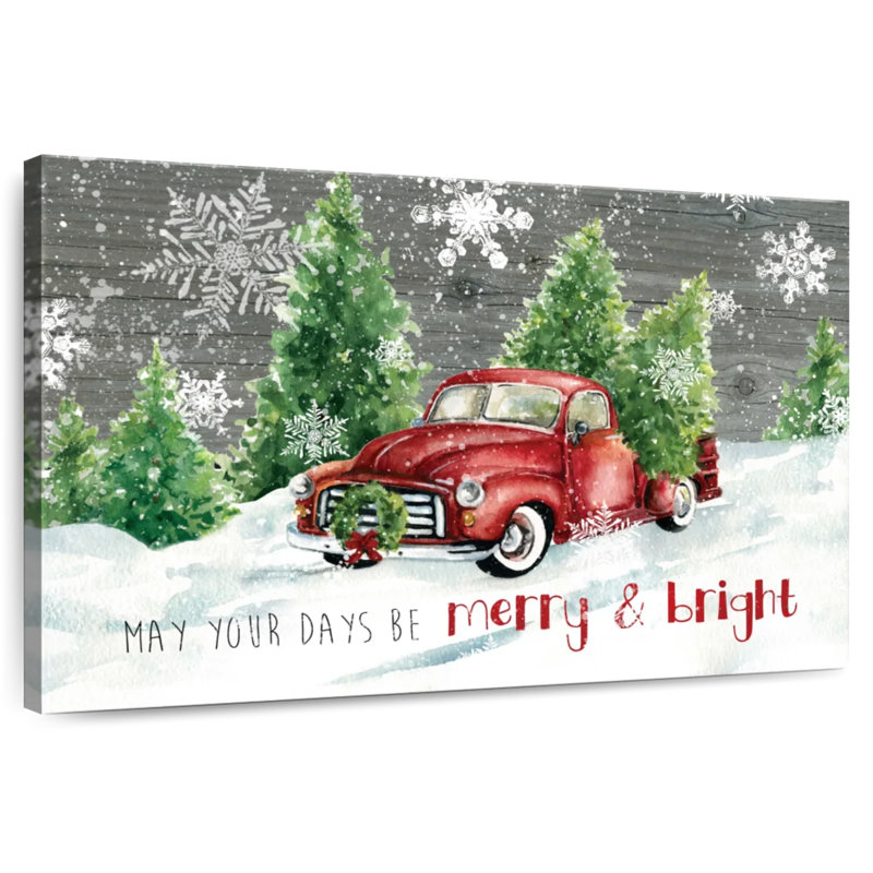 Camion de Noël joyeux et lumineux, H 8 po x l 12 po