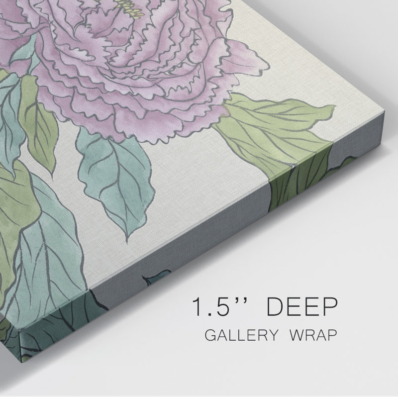 Peony Blooms III - impression sur toile tendue, L 18 po x H 12 po