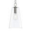 Luminaire suspendu en nickel brossé à une lumière avec abat-jour en verre transparent Jheni-127419991