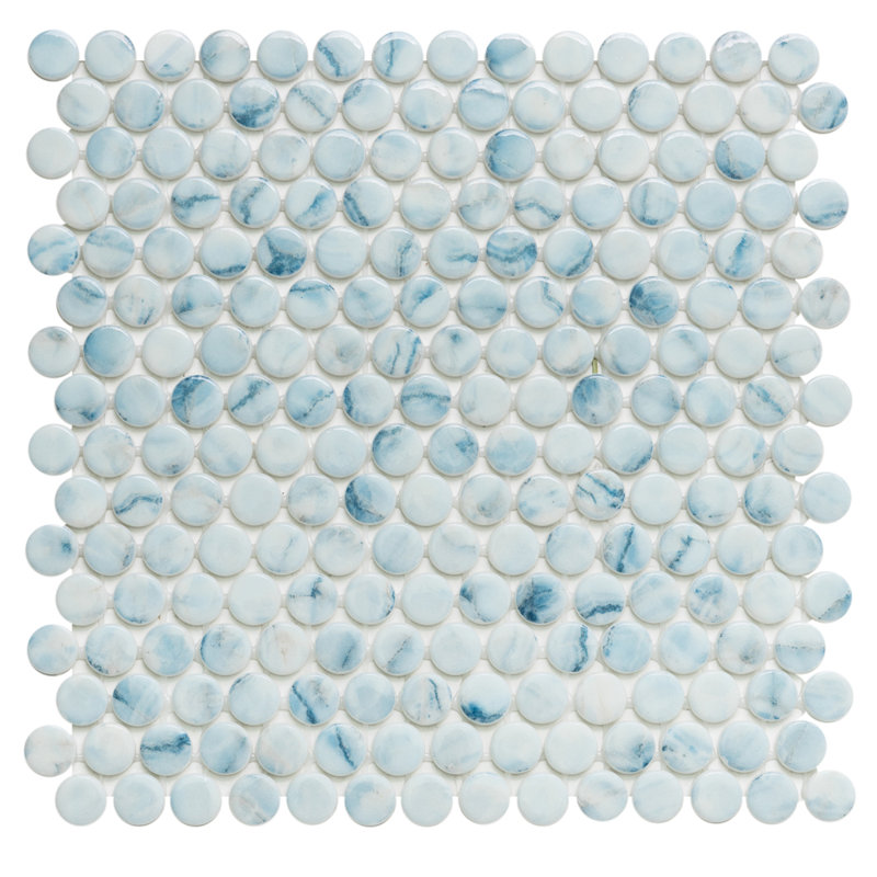 Carreau de mosaïque en verre 12 po x 12 po Eterna Penny, Ciel
