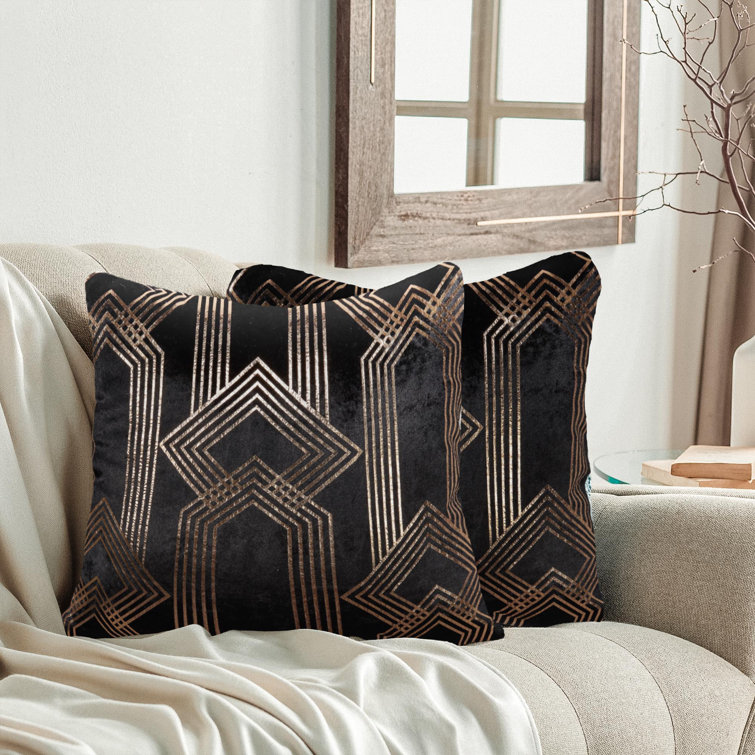 Mercer41 Doulyn Geometric Velvet Pillow Cover | Wayfair