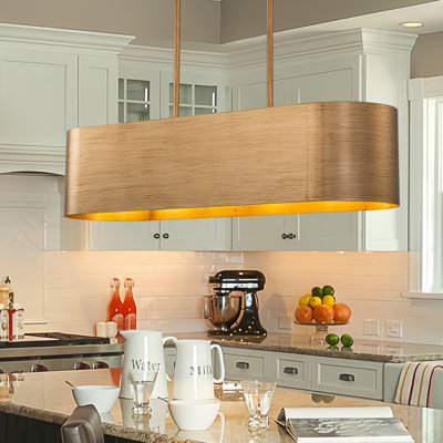 Lustre linéaire rectangulaire en métal à 5 lumières Dimmable