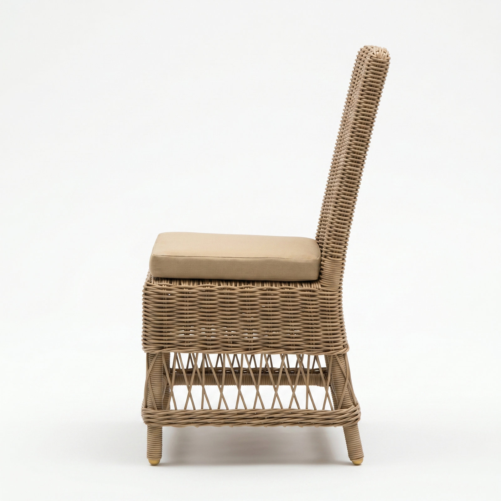 Margot Sunbrella® Patio Side Chair, Canvas Beige, Brown