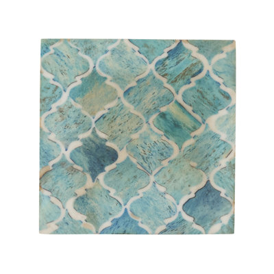 Ensemble de sous-verres à motif de carreaux marocains (ensemble de 4) - Sous-verres à incrustation décoratifs pour table basse, table de salle à manger et réception