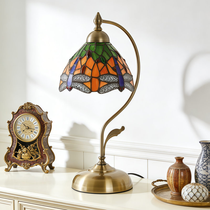 Lampe de table libellule 1 lumière 17,3 "Tiffany
