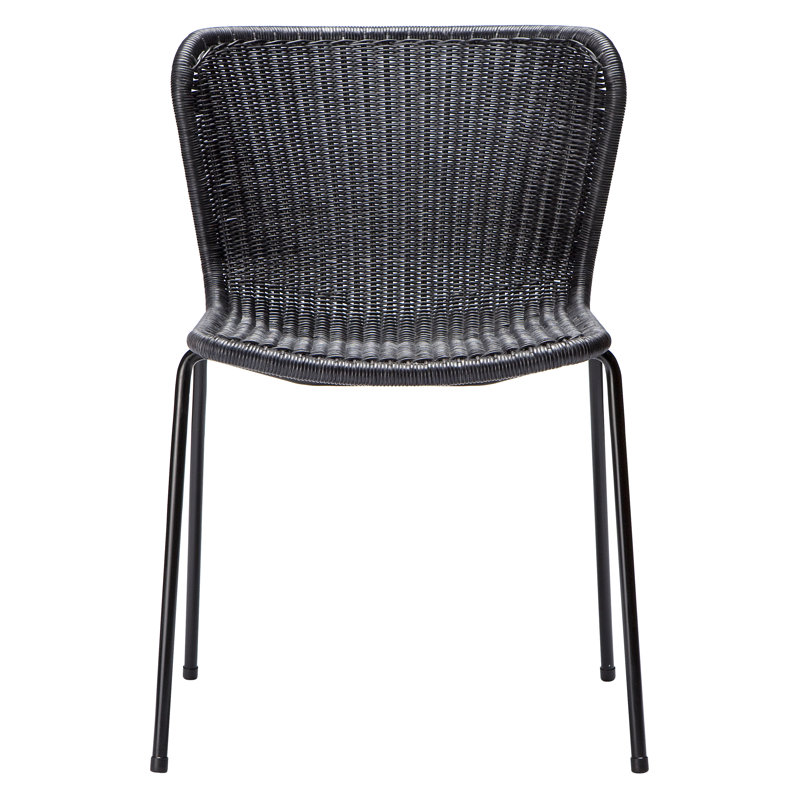 C603 17.8'' H Stacking Side Chair, Black
