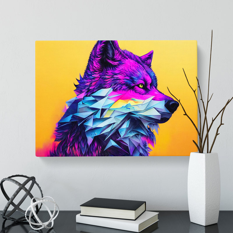 Wolf In Colour Vol.2 Abstract - Wrapped Canvas, 40cm H x 60cm W x 3cm D