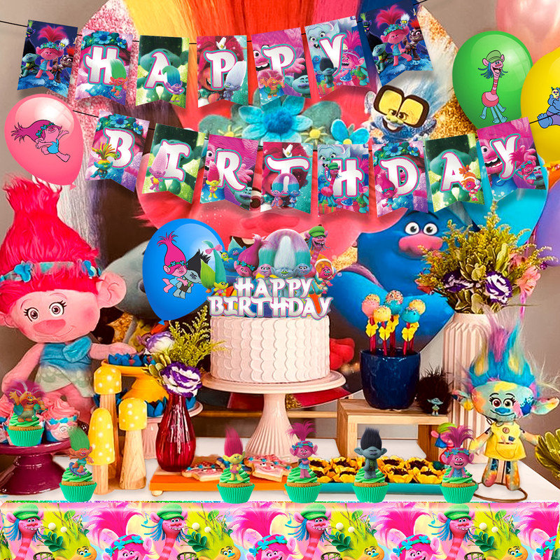 Trolls Birthday Party Decorations, 112 pièces Trolls Band Together