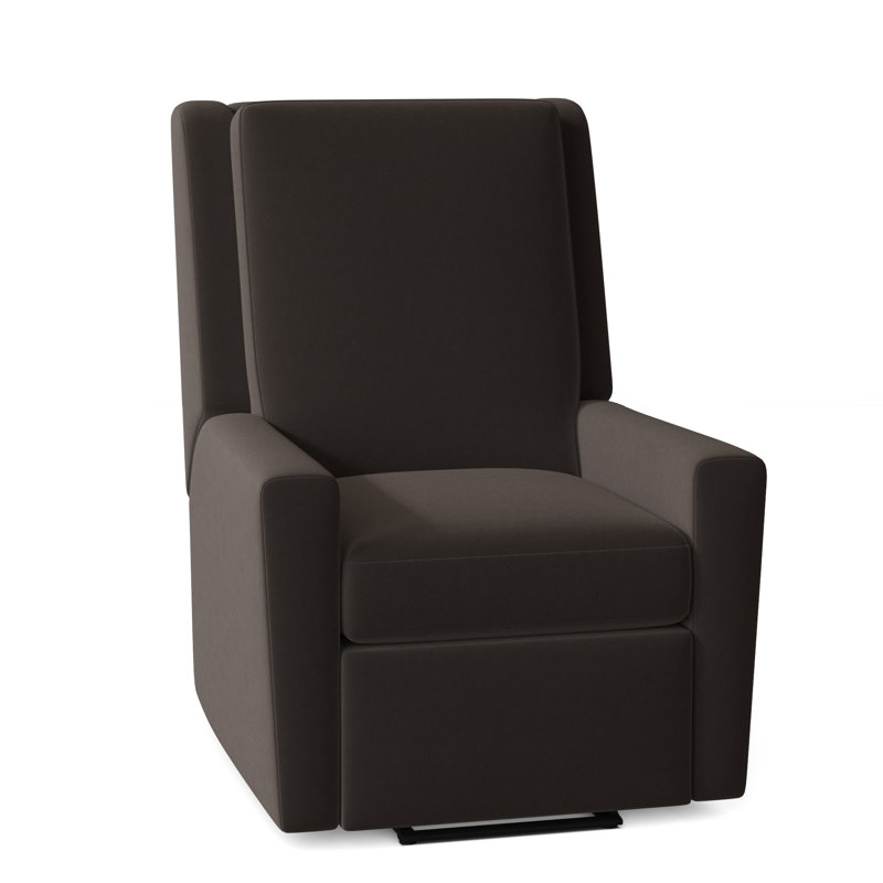 Reclination 32" Wide Genuine Leather Standard Recliner, 1183 Dove, Manual, Swivel Glider