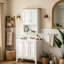 Meuble de rangement mural pour salle de bain à 2 portes, tablette réglable et compartiment ouvert, blanc
