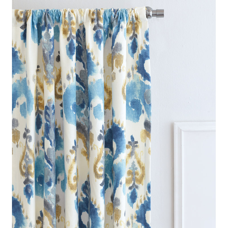 Panneau de rideau simple obscurcissant avec passe-tringle Aoki Ikat, L 48 po x L 120 po
