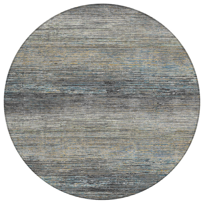 Tapis intérieur / extérieur gris Teya , 8 pi x 8 pi