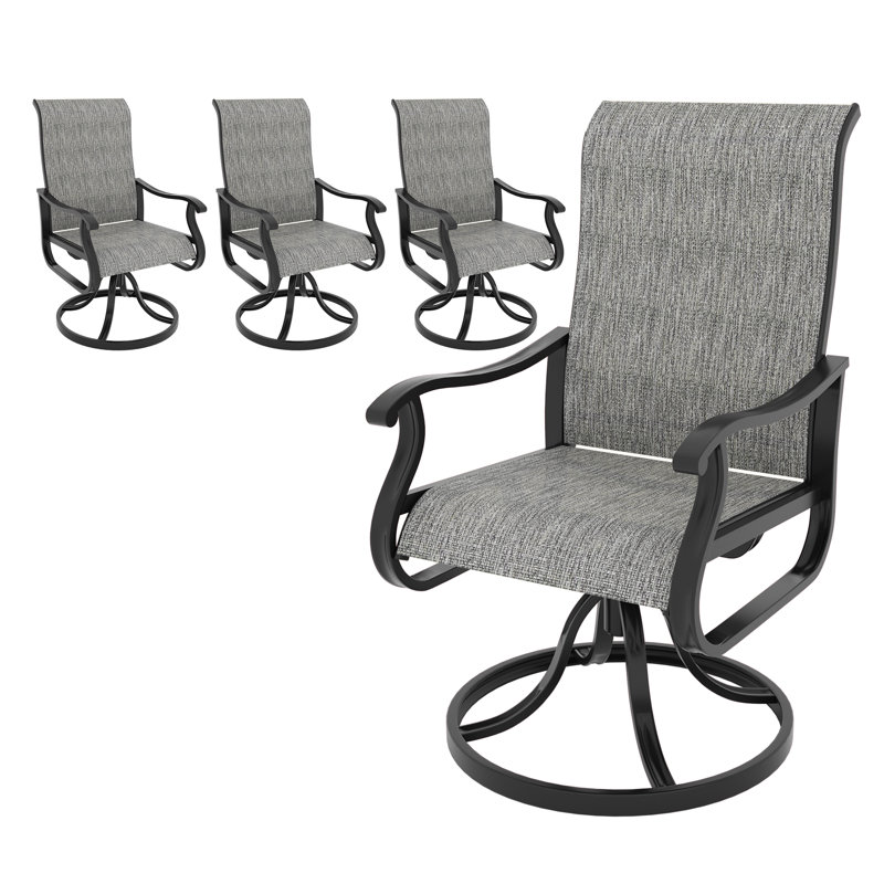 Fauteuil de salle à manger pivotant Ashalyn, Gris foncé