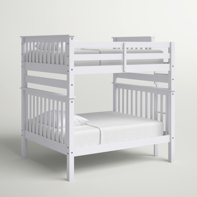 Abdullah Kids Bunk Bed, Twin Over Twin, White