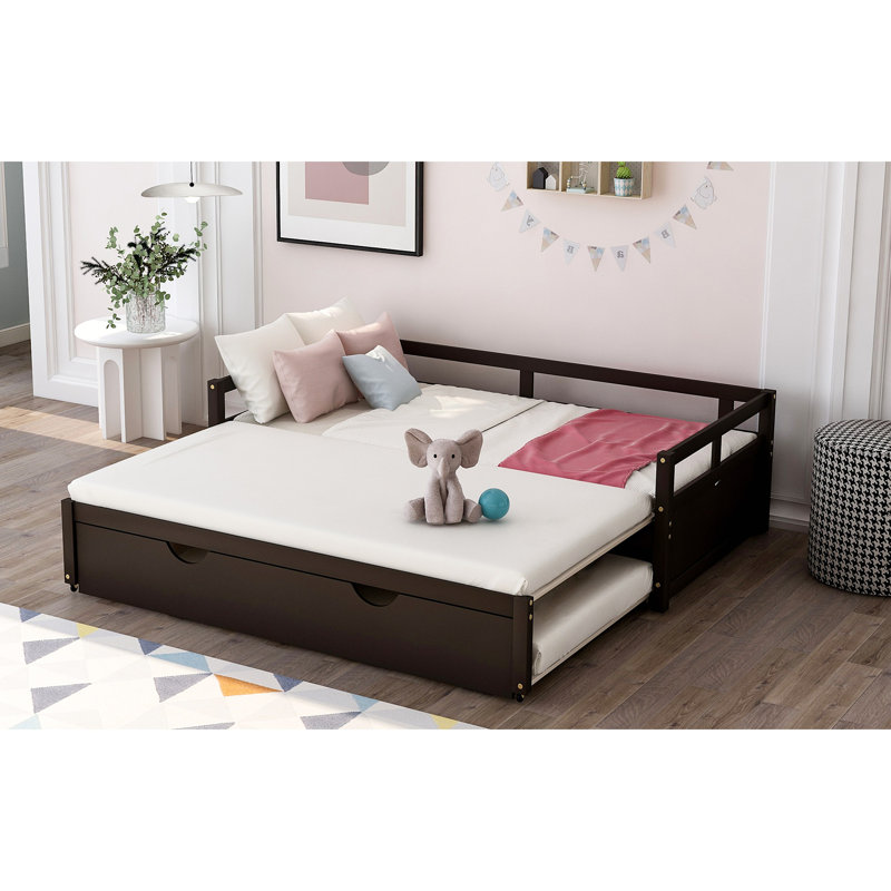 Extending Daybed With Trundle, Wooden Daybed With Trundle, Espresso