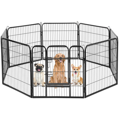 Jonnes 39.4'' H Panel Metal Exercise Pen With Door