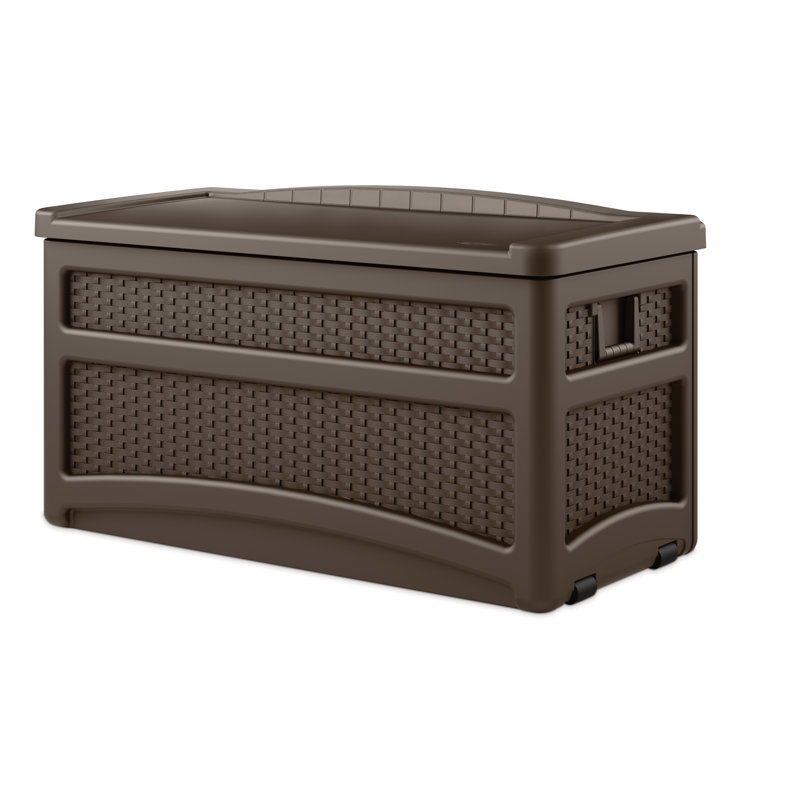 Suncast 73 Gallon Water Resistant Deck Box in Java