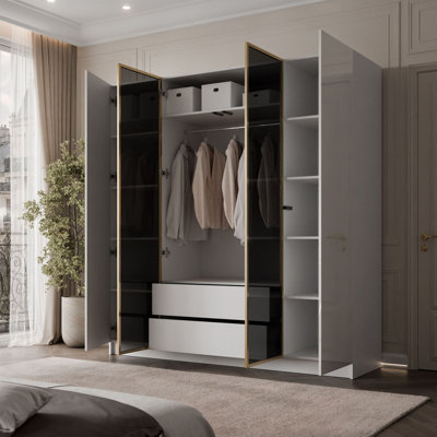 4 Door Glass Wardrobe