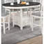 Table de salle à manger ovale décontractée, hauteur comptoir, extensible avec rangement, couleur gris craie, pouvant accueillir 4 personnes, avec une rallonge de 45,7 cm (18 po), finition bicolore grise.