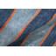 Tapis unique en laine bleu / orange 12 pi 1 po x 23 pi 10 po des années 1900