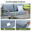 Ensemble de conversation d'extérieur en aluminium 4 pièces avec causeuse, coussins bleus et table basse Adden-122881293-122879143