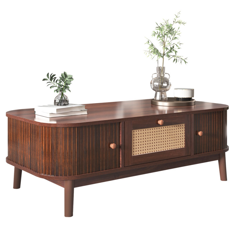Table basse en rotin rustique Halden