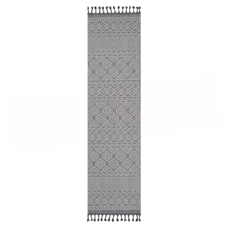 Tapis d'intérieur / extérieur gris / blanc / géométrique Collection