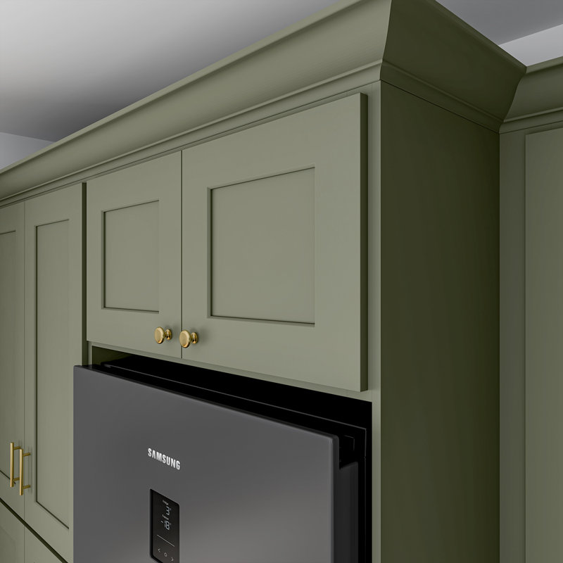 Armoire de cuisine en bois massif prête à assembler, H 15 po x l 30 po x P 24 po, Vert sauge
