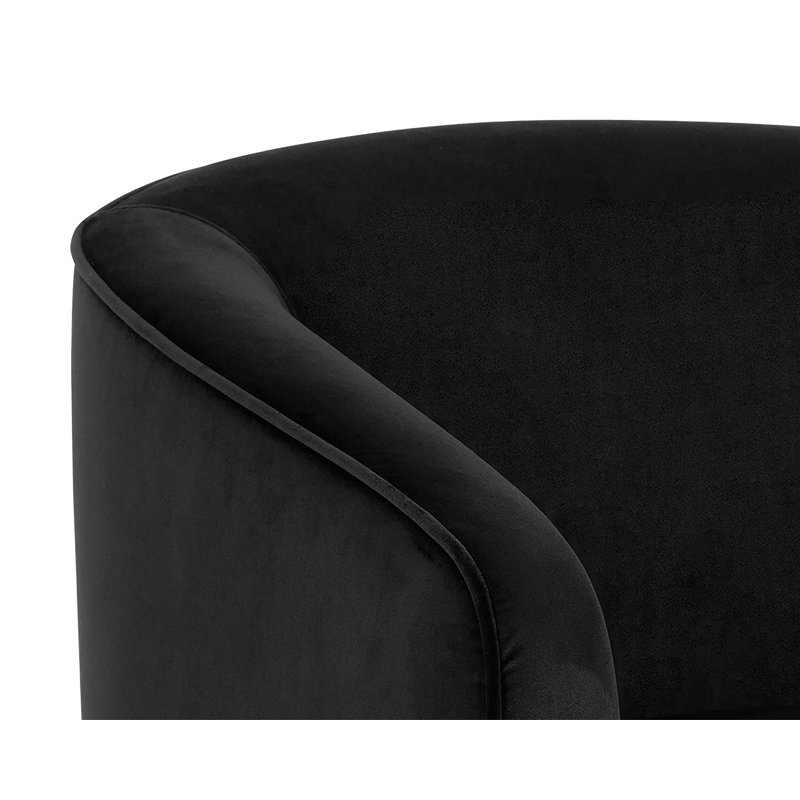 Hazel Swivel Armchair, Black Faux Leather