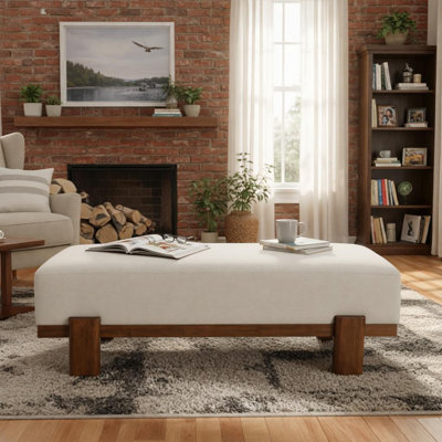 Banc rembourré en bois d'hévéa Modern