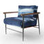 Chaise d'appoint abstraite moderne transitionnelle - Fauteuil Indigo Horizon-1634217086