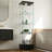 Modern Glass Display Cabinet With Drawer , Quick-Assembly Antique Cabinet With LED Lights, Tempered Glass Bookshelf,  1-Door Storage Case With 4 Shelves  For Living Room And Bedroom-119328531