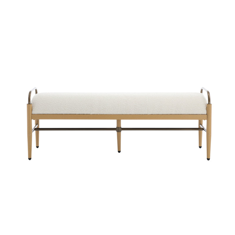 Banc moderne avec structure en métal, Polyester beige / naturel