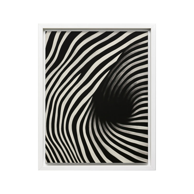 Rayures zébrées, Canevas, Encadrement blanc, H 16 po x l 20 po
