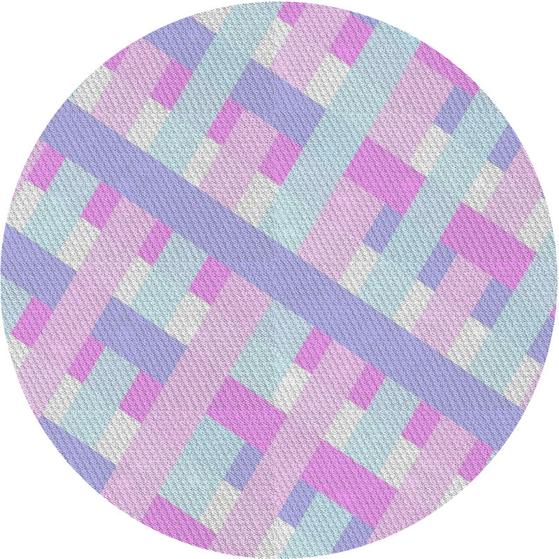 Tapis rose à motif géométrique Kleio, Rond 4 pi