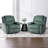 Ameiah Upholstered Gray Green Corduroy Manual Push Back Recliner Chair with Wingback-1701807843