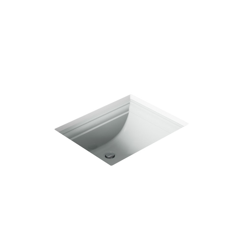 Memoirs Vitreous China Rectangular Undermount Bathroom Sink with Overflow, Ice Gray