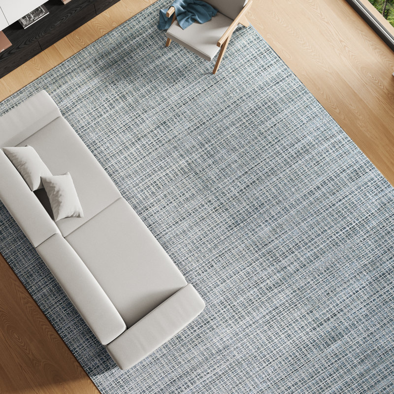 Hand Knotted Area Rug in Light Blue/Beige