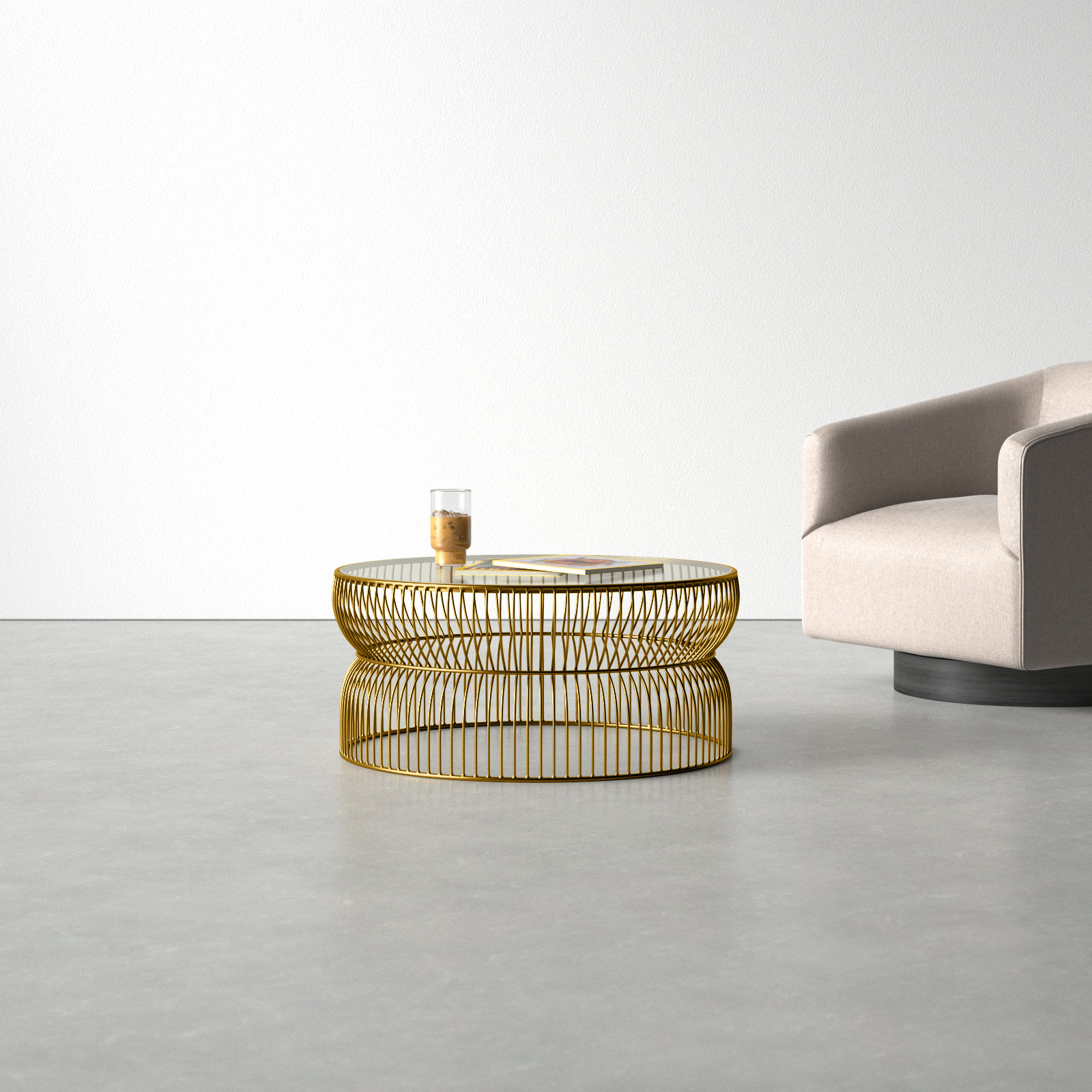 Suni Single Coffee Table, Gold