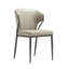 Chaise rembourrée en cuir gris clair Kirsten-1306590556