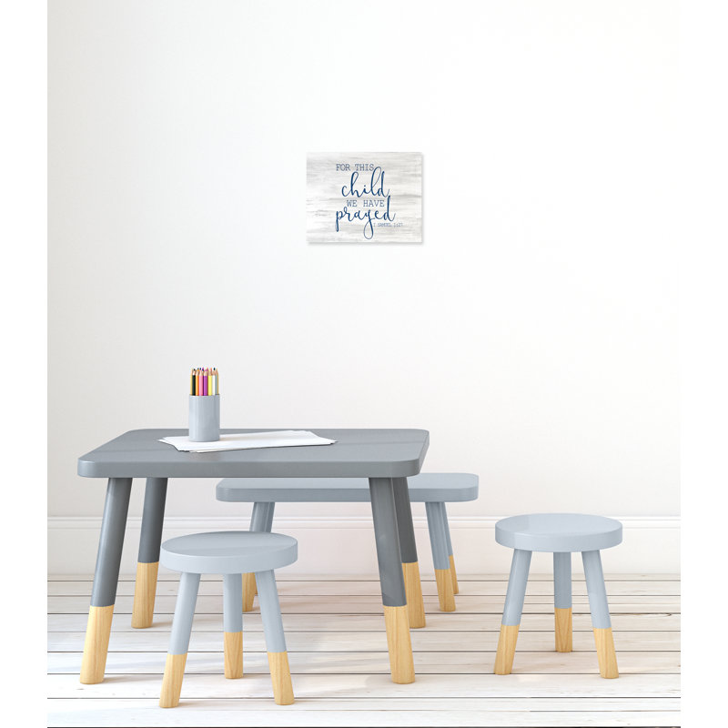 Décoration murale «For the Child for this Child», H 11 po x l 14 po x P 1,5 po, Bleu