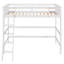 Lit mezzanine simple en bois massif avec échelle
