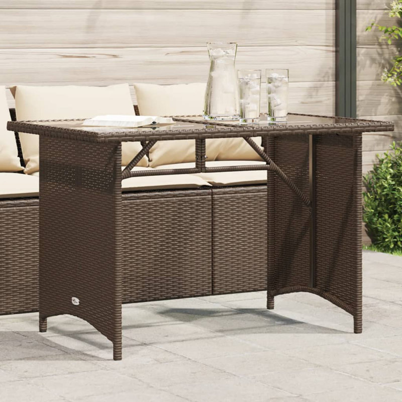 Rectangular Outdoor Dining Table , 110cm cm W 68cm cm D, Brown