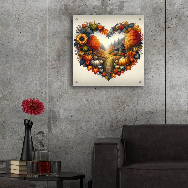  «Fall In Love 5» par Rey Klimt, art mural en verre acrylique, 24 po x 24 po, H 24 po x l 24 po