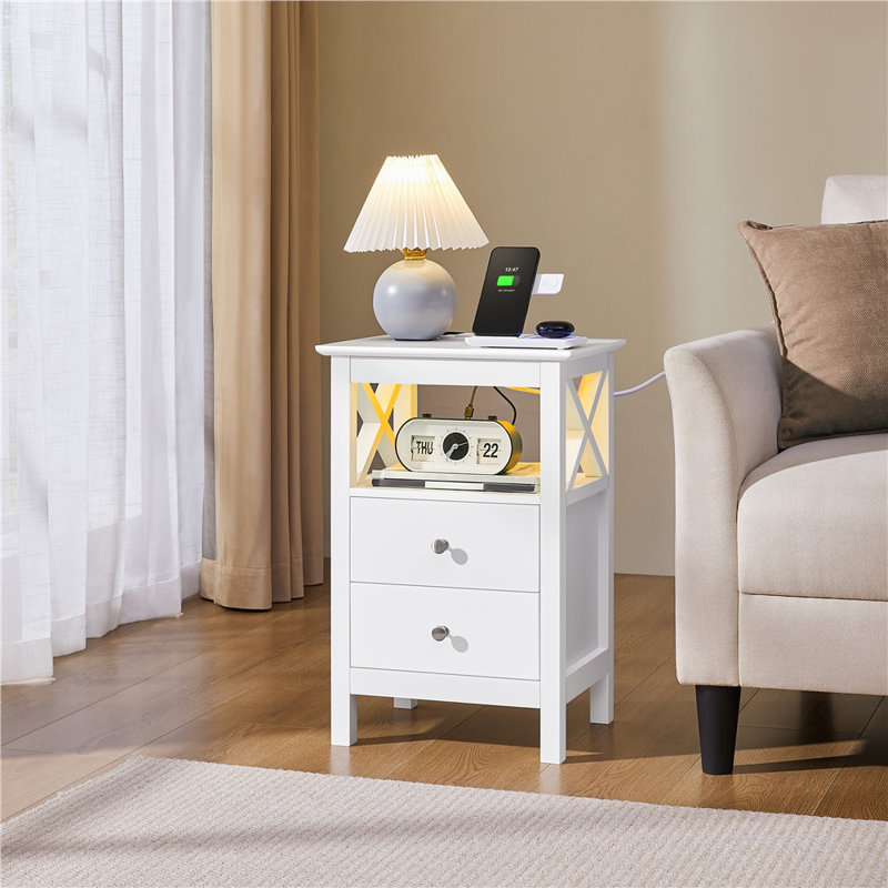 40cm W Manufactured Wood Bedside Table