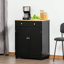 Buffet avec comptoir en bois massif - armoire noire élégante pour la décoration intérieure. 2 tiroirs, tablette réglable pour un rangement efficace. La tablette s'adapte à n'importe quelle pièce