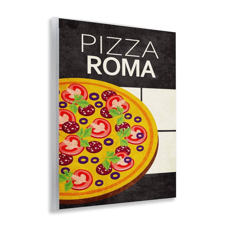 Plaque murale de cuisine classique Pizza Roma, design par Kim Allen