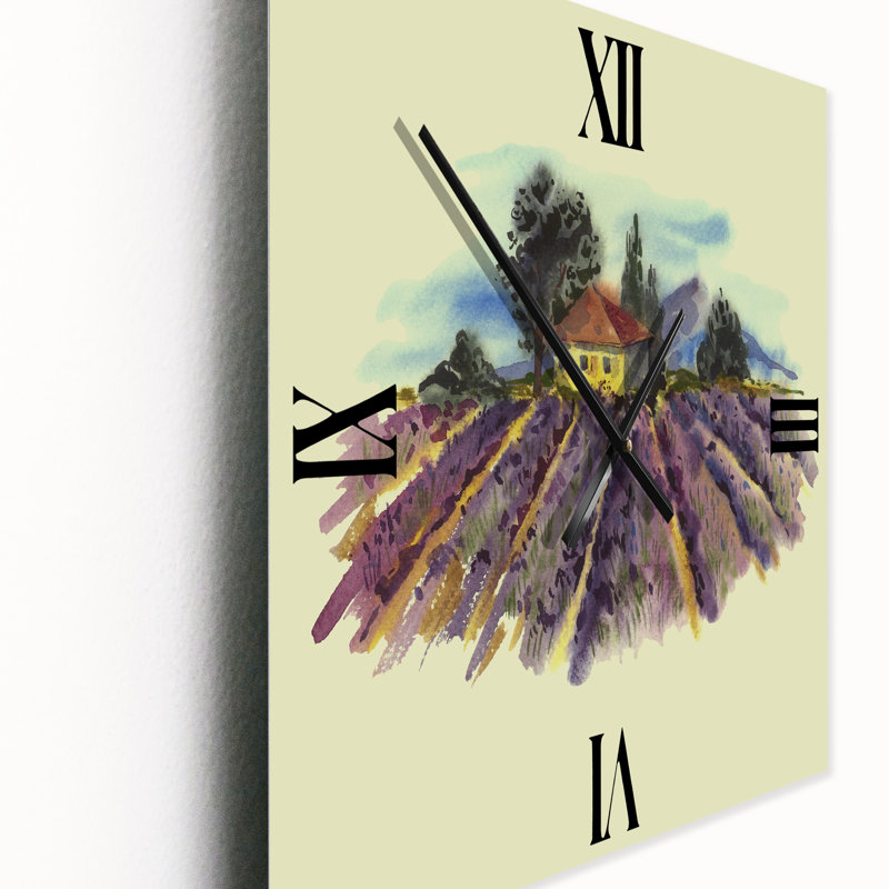 Horloge murale paysage avec lavande, Grand