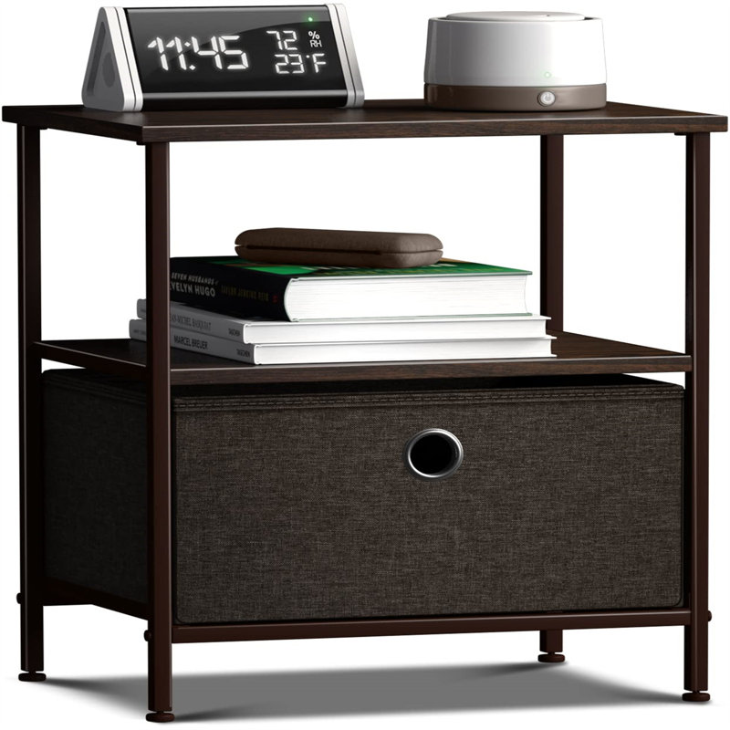 Table de bout avec rangement Jakaiden, Brun