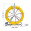 Fish Tape Fiberglass, 656 ft, 5/16 in, Duct Rodder Fishtape Wire Puller, Cable Running Rod with Steel Reel Stand, 3 Pulling Heads, Fishing Tools for Walls and Electrical Conduit, Non-Conductive